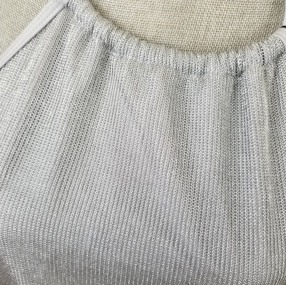 Sam Edelman silver metallic one piece swimsuit - Picture 3 of 5